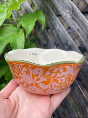 The Pioneer Woman Orange Floral Ceramic 1 Cup Bowl